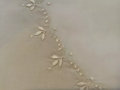 6 Vintage Madeira Linen & Organdy Hand Embroidered Placemats NOS • $39.99