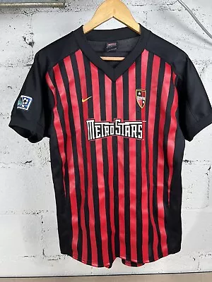 NEW YORK METROSTARS ORIGINAL HOME JERSEY MLS USA Soccer USMNT Size L (16-18) • $159.99