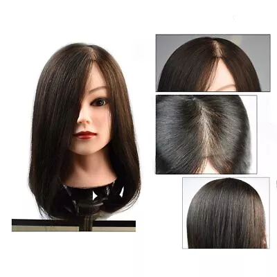 100% Human Hair Mannequin Head For Practice Hairdresser Styling Training Model • $147.74