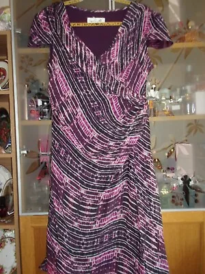 Damsel In A Dress. Gorgeous Pure Silk Pink Lined Dress. UK 14. Ideal Condition. • £10.69