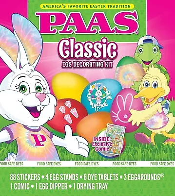 PAAS Classic Set Of 3 Boxes Easter Egg Coloring Kits ~ 88 Stickers Each ~ New • $20.50