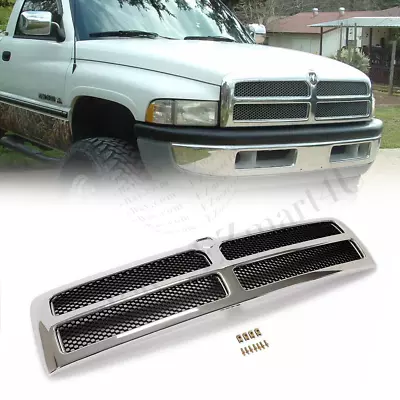 Fit 94-01 Dodge Ram 1500 94-02 Ram 2500 3500 Honeycomb Front Chrome Grille New • $128.80