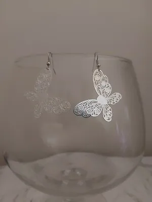 Laser Cut Butterfly Earrings • $2