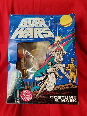 Vintage 1977 Ben Cooper Star Wars C3PO Mask & Costume W/ Original Box - Medium • $39.93