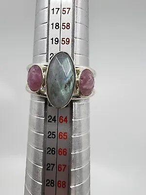 Mine Finds By Jay King DRT 925 Labradorite Pink Sapphire Ring Size 10 NWT • $89.99