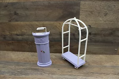 Vintage Barbie Grand Hotel Replacement Rolling Luggage Cart & Front Desk Podium • $25.48