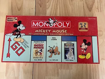 2004 Monopoly Mickey Mouse 75th Anniversary Board Game Disney PLAYED ONCE! • $20