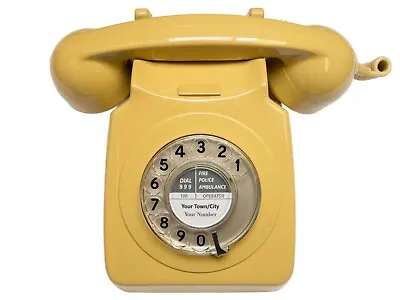 Vintage 1970s Retro GPO 746 Dial Telephone - Topaz Yellow - Fully Refurbished • £69.99