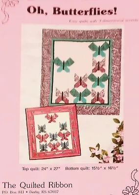  Oh Butterflies  Vintage Pieced Quilt Pattern - 2 Wall Quilt Designs • $5
