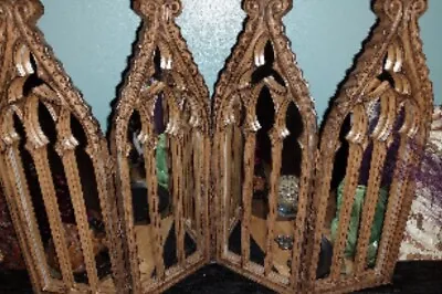 Gothic Bifolding Cathedral Church Tracery Mirror • $95