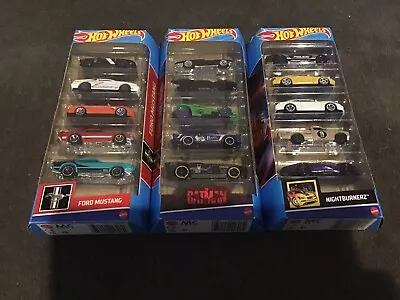$19.99 • Buy HOT WHEELS 5 Packs X 3- Batman- Ford Mustang- Nightburnerz