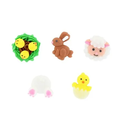 Easter Friends Sugar Pipings X 10 Pipings Per Bag - Edible Cake Decorations • £1.99