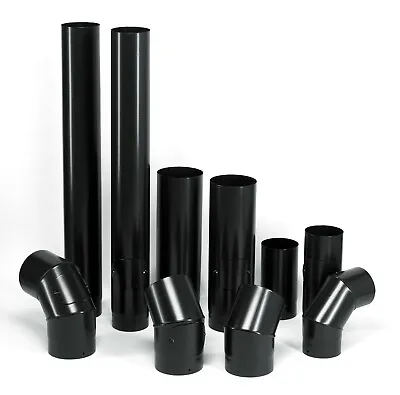 £24 • Buy 5 Inch 6  (125mm 150mm) Black Stove Flue Pipe Multi Fuel Matt 4  1000mm 500mm