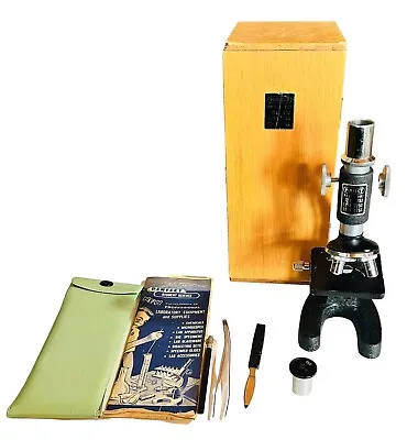 Perfect Microscope Model 802 In Box Complete No Slides Vintage Wood Box • $21.21