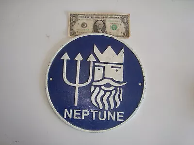 Thick Neptune Cast Steel VINTAGE SIGN CAR GAS TRUCK GASOLINE OIL Advertising • $39.95