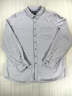 Marc Anthony Mens Gray Cotton Slim Fit Long Sleeve Button-Up Shirt Size 2XL#2649 • $14.99