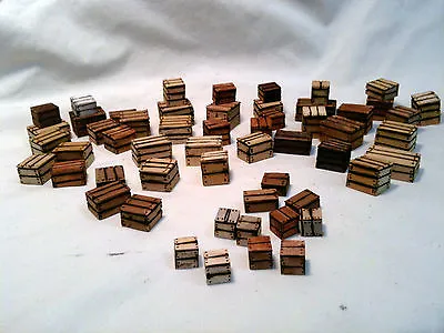 1:12 Miniature Crates 6 Piece Variety Artisan Solid Wood Blocks  Box  Diorama • $4.40