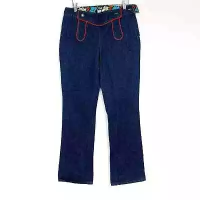 Dolce & Gabbana Women's Retro Embroidered Sailor Flared Blue Jeans Size 44 US 8 • $59