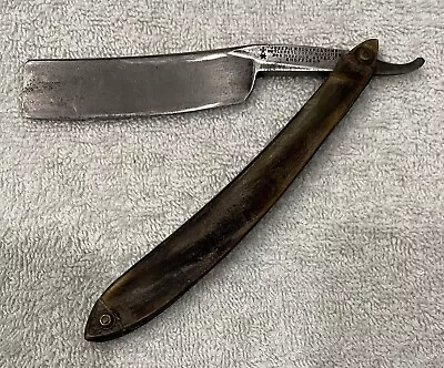 Vintage JOSEPH RODGERS & SONS Straight Razor 6/8+ Full Hollow Streaky Horn HONED • $11.50