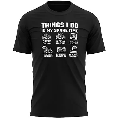 Farming Mens Funny T Shirt Things I Do In My Spare Time Tractors Tee Gift Men • £14.99
