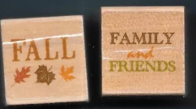 FALL FAMILY And FRIENDS TREE LEAF OAK MAPLE POPLAR Small Wood CRAFT RUBBER STAMP • $1.99