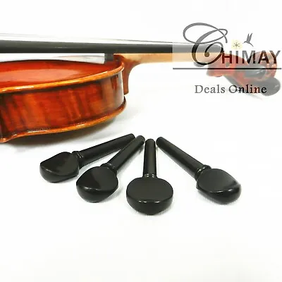 Set Of 4 Quality Ebony 4/4 Size Violin Tuning PegsUS SELLER • $9.90