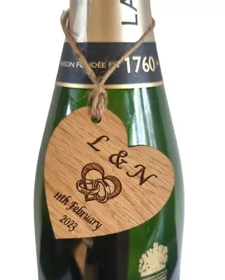 £2 • Buy Personalised Wooden Oak Heart Wedding Favours Engraved Rustic Table Decorations 