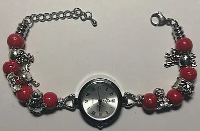 £10.99 • Buy Handmade Silver CHRISTMAS Watch Bracelet With 6 Silver Charms 