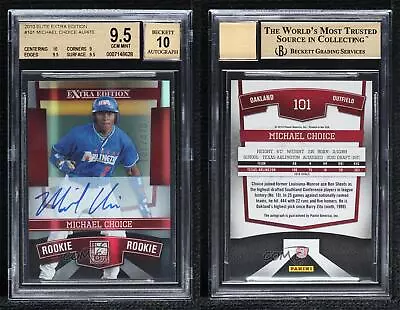 2010 Donruss Elite Extra Edition /470 Michael Choice #101 BGS 9.5 GEM MINT Auto • $18.65