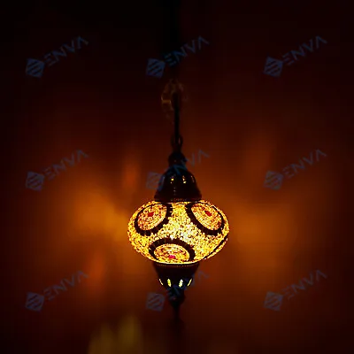 Turkish Moroccan Glass Mosaic Ceiling Hanging Chandelier Light Lamp Large Globe • $77.99