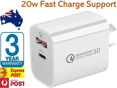 AU Plug PD 18W USB-C Type C Fast Wall Charger Adapter For IPhone 12 11 Android  • $12.87