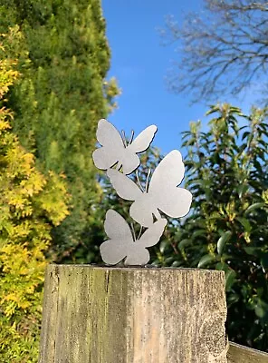 Butterflies Fence Topper Garden Home Decor Decorative Steel Gift • £8