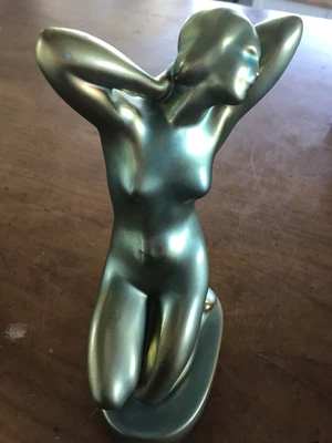 $145 • Buy Hungary Zsolnay Eosin Female Statuette Ceramic Art Deco