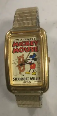 Walt Disney's Steamboat Willie Lorus Watch Seidel Band Works Great • $22