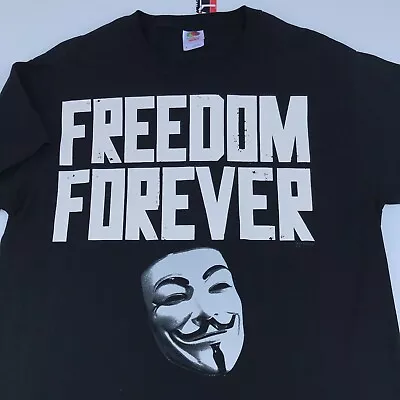 $79.99 • Buy NWOT 2013 V For Vendetta FREDOM FOREVER T Shirt Mens L Vintage 2000s DC COMICS