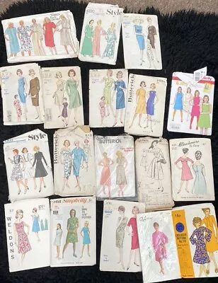 18 Vintage Various Dress Sewing Patterns • £9