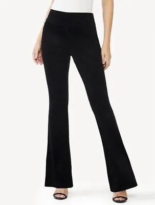 Sofia Vergara Women Melisa Super Flare Pull On Velvet Pants Black Size M (8-10) • $24.95
