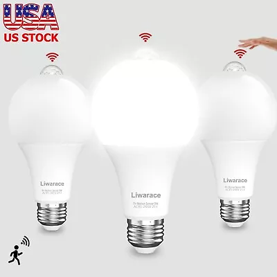 3X LED PIR Motion Sensor Light Bulb E27 9W(90W) Infrared Auto Energy Saving Lamp • $16.95