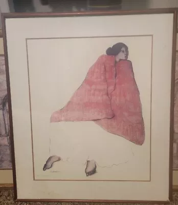 Red Blanket  Native American Woman Print By RC Gorman 1979 Framed • $200