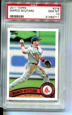 2011 Topps Marco Scutaro Card #278 Psa Gem Mint 10 Red Sox 1589s • $16.99