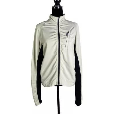 IBEX Women’s Full Zip Beige Black Jacket Pockets Nylon Wool Blend Size Small. • $55.30