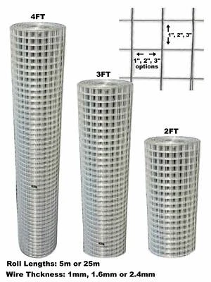 £38 • Buy Galvanised Welded Wire Mesh Garden Pet Dog Cat Bird Aviary Rabbit Hutch Fencing