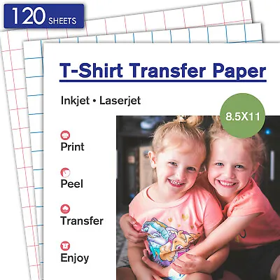 120 Sh Bulk Printable HTV DARK LIGHT T-shirt Transfer Paper For Inkjet + Cricut • $68.99