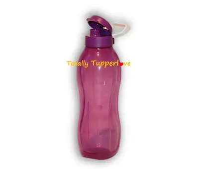 New Tupperware Eco Water Bottle 6 Cup / 1.5 Liter XL Flip-Top Cap Handle Purple • $28.95