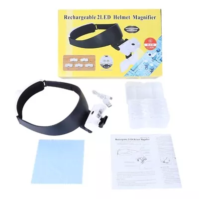 Headband Magnifying Glass 2 LED Head Mount Magnifier For Close Work Sewing Craft • £23