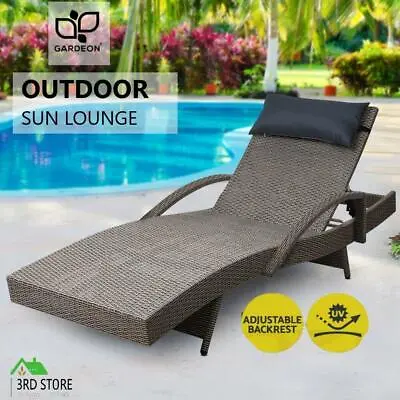 $134.10 • Buy Gardeon Outdoor Sun Lounge Furniture Setting Rattan Wicker Lounger Day Bed Patio