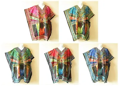 Kaftan Digital Print Viscose Batwing Dolman Empire Tunic Blouse Top 2X 3X Or 4X • $19.90