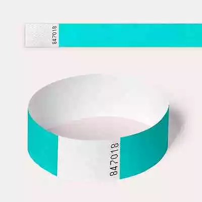 £2.90 • Buy AQUA Plain And Customised Printed Tyvek Wristbands, Paper Like, Security,
