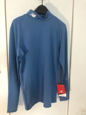 $7.50 • Buy New Balance Men's Long Sleeve Thermal Compression Mock Neck Shirt (Blue) - Med