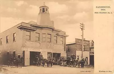 BARBERTON OH FIRE STATION NO. 1 MEN & HORSE DRAWN EQUIPMENT TUCK PUB Used 1908 • $14.99